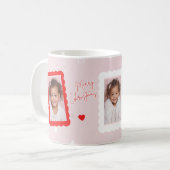 Personalized Pink Merry Christmas Photo | Fa La La Koffiemok (Voorkant links)