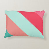 Personalized Pink & Mint Striped Color Block Accen Accent Kussen (Achterkant)
