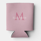 Personalized Pink Monogram Elegant Initial Name Blikjeskoeler (Voorkant)