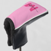 Personalized Pink Monogram Name Golfheadcover (3/4 voorkant)