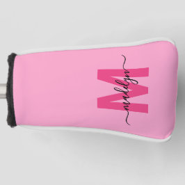 Personalized Pink Monogram Name Golfheadcover