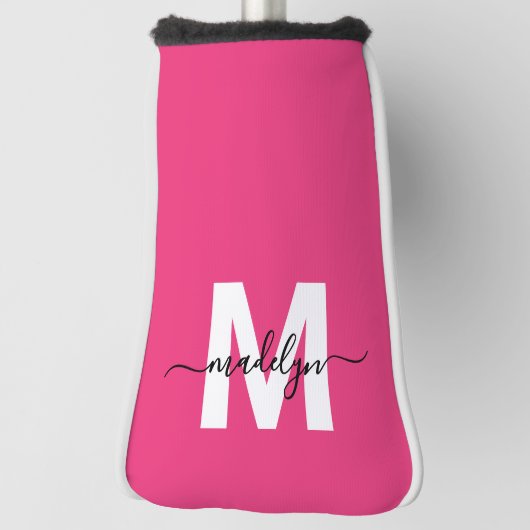 Personalized Pink Monogram Name Golfheadcover (Draai 90)