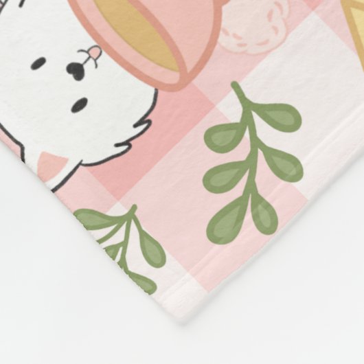 Personalized Pink Monogram Name Pastel High Tea Fleece Deken (Hoek)