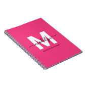 Personalized Pink Monogram Notitieboek (Rechterzijde)