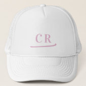 Personalized Pink Monogrammed Initials Minimalist  Trucker Pet (Voorkant)