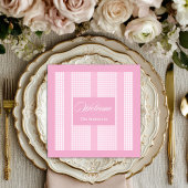 Personalized Pink Napkins Chic Modern Table Set Servet
