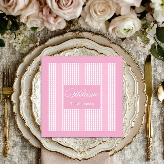 Personalized Pink Napkins Chic Modern Table Set Servet