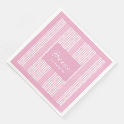 Personalized Pink Napkins Chic Modern Table Set Servet (Hoek)