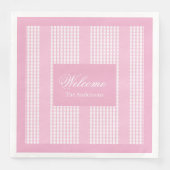 Personalized Pink Napkins Chic Modern Table Set Servet (Voorkant)