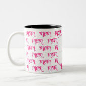 Personalized Pink New Mom Monogram Established Tweekleurige Koffiemok (Links)