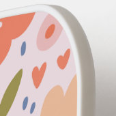 Personalized pink nordic cute folk floral pattern pickleball paddle (Links Detail)