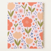 Personalized pink nordic cute folk floral pattern planner (Achterkant)