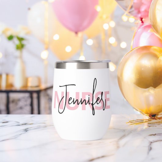 Personalized Pink Nurse Typography (Vrijgezellenfeest)