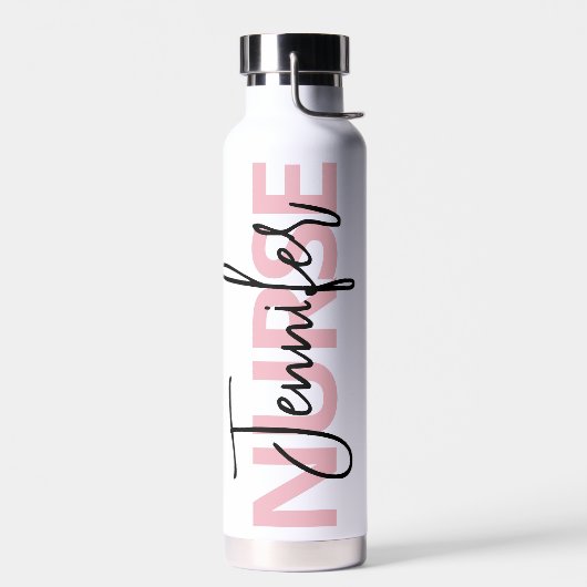 Personalized Pink Nurse Typography Waterfles (Links)
