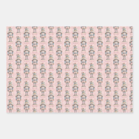 Personalized Pink Nutcracker Christmas Inpakpapier Vel (Voorkant 3)