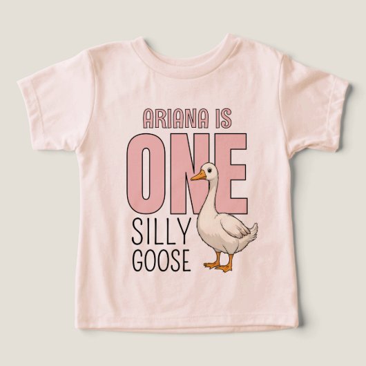 Personalized Pink One Silly Goose First Birthday (Design voorkant)