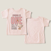Personalized Pink One Silly Goose First Birthday (Ontwerp Voorkant & Achterkant)