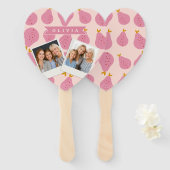 Personalized Pink Pear Pattern Cute Girly Fruit Handwaaier (Voorkant en achterkant)