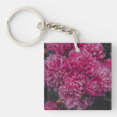 Personalized Pink Peony Flower Elegant Sleutelhanger (Voorkant)