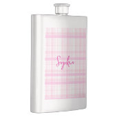 Personalized Pink Plaid Classic Flask with Name  Flacon (Rechts)