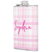 Personalized Pink Plaid Flask with Name Heupfles (Links)