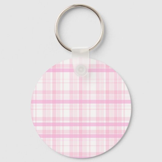 Personalized Pink Plaid keychain  with Name  (Achterkant)