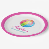 Personalized Pink Pool Party Papieren Bordje (Gekanteld)