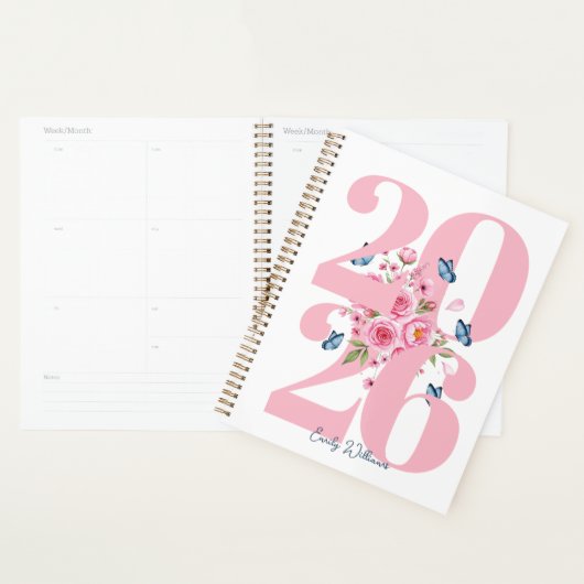 Personalized Pink Rose  Planner (Display)