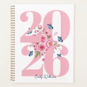 Personalized Pink Rose  Planner (Voorkant)