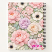 Personalized Pink Roses Spiral Notebook Women's  Notitieboek (Achterkant)