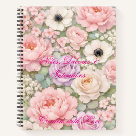 Personalized Pink Roses Spiral Notebook Women's  Notitieboek