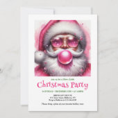 Personalized Pink Santa Bubble Gum Funny Christmas Kaart (Voorkant)