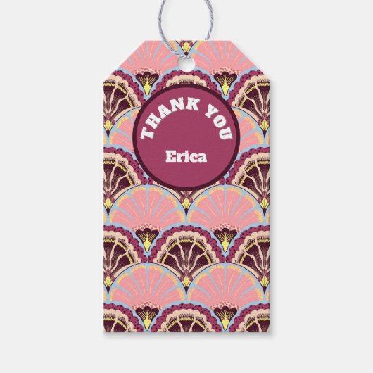 Personalized Pink Scallop Gift Tag Cadeaulabel (Voorkant)