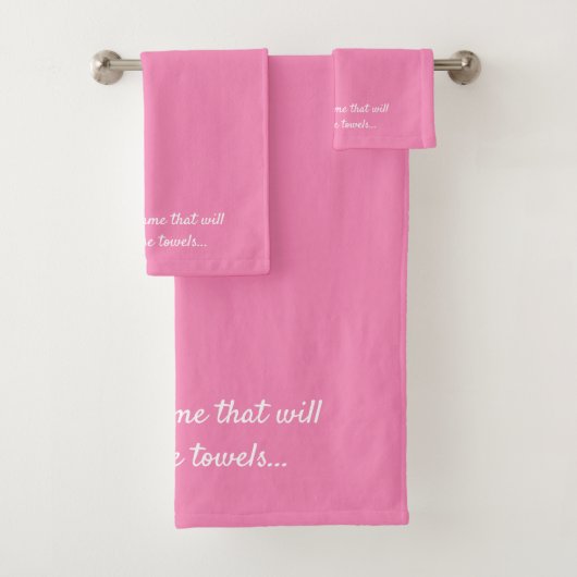 Personalized Pink Towel Set – Custom Name Pink Bad Handdoek (Insitu)