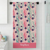 Personalized Pink Tropical Fish Strandlaken