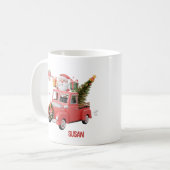 Personalized Pink Truck Christmas  Koffiemok (Voorkant links)