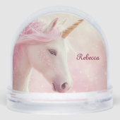 Personalized Pink Unicorn  Sneeuwbol (Achterkant)
