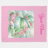 Personalized Pink Vintage Christmas Snowman Fle Fleece Deken (Voorkant (Horizontaal))