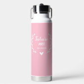 Personalized Pink Water Bottle, Custom Mrs. Design Waterfles (Voorkant)