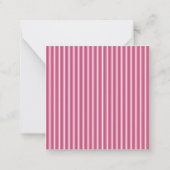 Personalized Pink White Stripe Notitiekaartje (Achterkant)