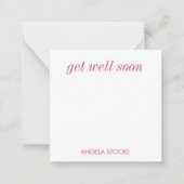 Personalized Pink White Stripe Notitiekaartje (Voorkant)