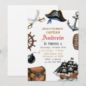 Personalized Pirate Birthday for Kids Invitation  Kaart (Voorkant / Achterkant)