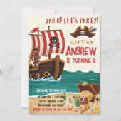 Personalized Pirate Birthday Party Invitation Card Kaart (Voorkant)