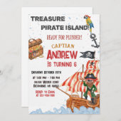 Personalized Pirate Birthday Party Invitation Card Kaart (Voorkant / Achterkant)