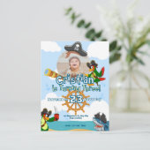 Personalized Pirate Birthday Party Invitation Uitnodiging Briefkaart (Staand voorkant)
