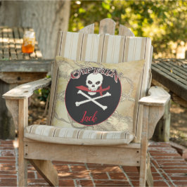 Personalized Pirate Captain Throw Pillow Buitenkussen