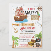 Personalized pirate child's birthday kaart (Voorkant)