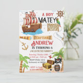 Personalized pirate child's birthday kaart (Staand voorkant)