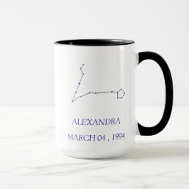 Personalized Pisces Constellation Mug - Custom Sta Mok