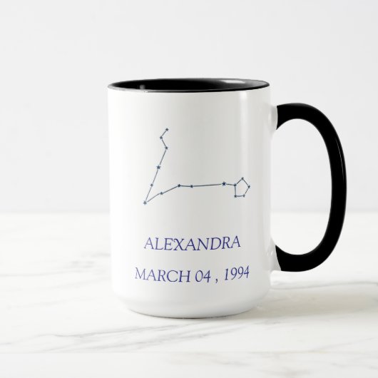 Personalized Pisces Constellation Mug - Custom Sta Mok (Rechts)